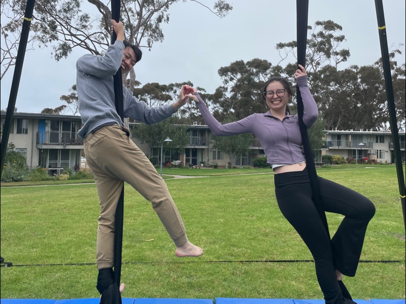 Trying something new: aerial silks!